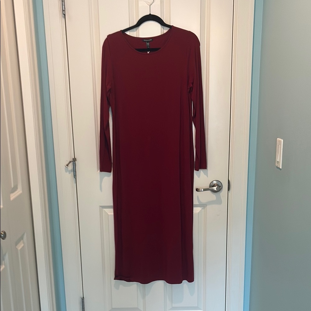 Red Long Sleeve Sheath Dress